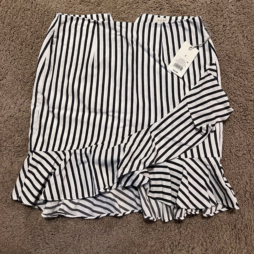Fit and Flare Stripped Skirt